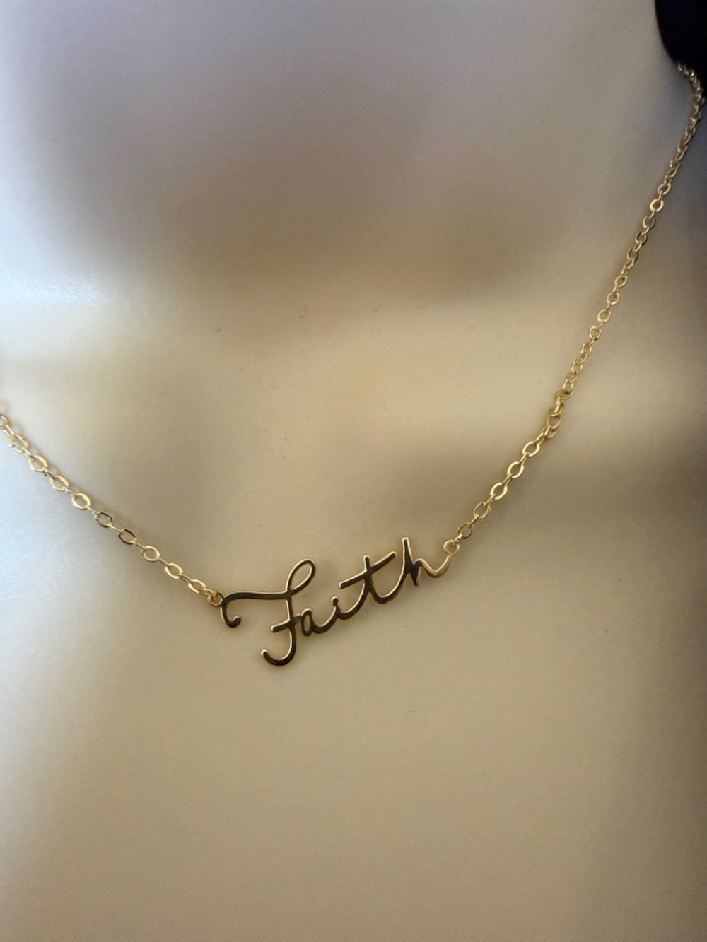 Faith Script Necklace in Gold - Women Jewelry